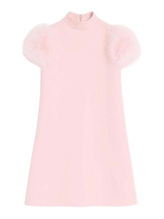 Valentino Garavani Feathered Wool And Silk Dress