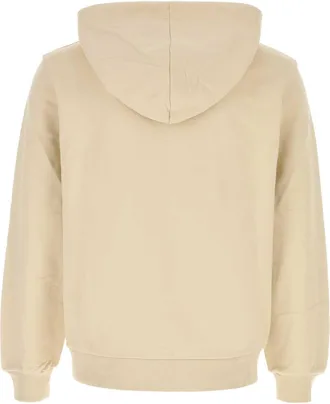 A.P.C. Unisex Logo-Embroidered Stretch Cotton Sweatshirt Beige Elastane Sweater