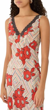 Rixo Nandi Sleeveless Top In Milos Floral Cream