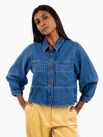 Sessun Camicia in denim Leone blue