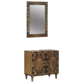 vidaXL Juego De Muebles De Ba&ntilde;o 2 Uds. Marr&oacute;n 62 X 33 X 58 Cm Vidaxl