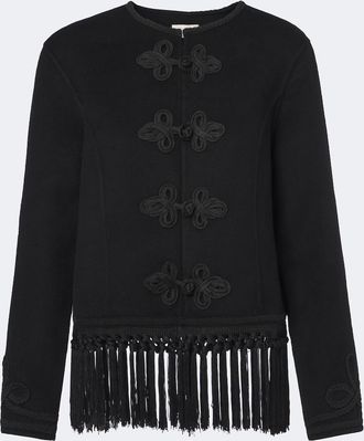 Rixo Chaqueta Inga en mezcla de lana con flecos