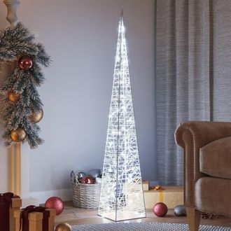 vidaXL Cono De Luz Led Decorativo Acr&iacute;lico Blanco Fr&iacute;o 120 Cm Vidaxl