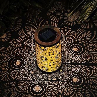 OEM Linterna Solar Para Exteriores, Impermeable, De Metal, Dise&ntilde;o De Girasol De Van Gogh, L&aacute;mpara Solar Colgante, Iluminaci&oacute;n Led Para Exteriores Para Jar