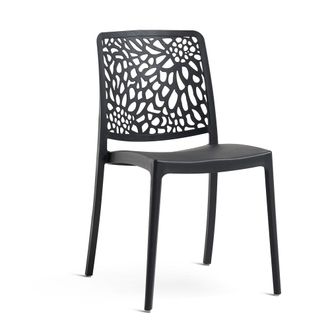 Siediti Fuori e Dentro Set de 6 sillas de jard&iacute;n apilables en resina antracita