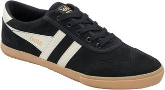 Gola Badminton Suede Plimsoll Sneaker in Black/Off White/Gum at Nordstrom, Size 10.5