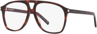 Saint Laurent 58mm Pilot optical glasses in Tortoise at Nordstrom