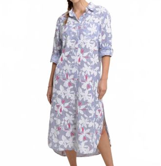 Southern Tide Polly Blossom Bay Cover-Up In Cobalt Blue