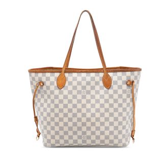 Louis Vuitton Pre-owned Womens Damier Azur Neverfull Mm - Light Grey Textile - One Size