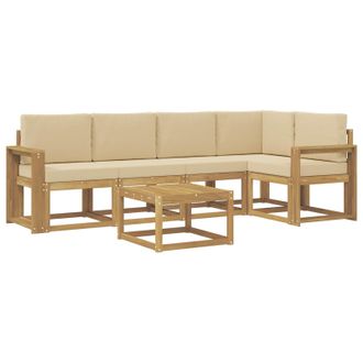 vidaXL Conjunto De Sof&aacute;s De Exterior Con Coj&iacute;n 6 Pcs Y Beige Vidaxl