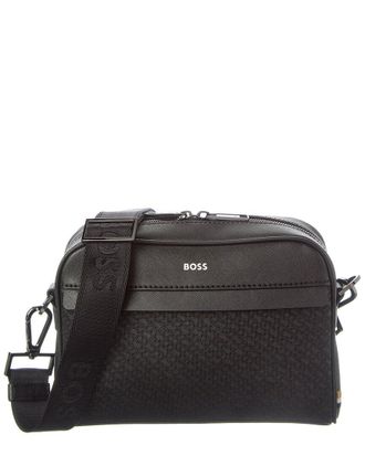 HUGO BOSS Zair Mp Squared Leather Crossbody