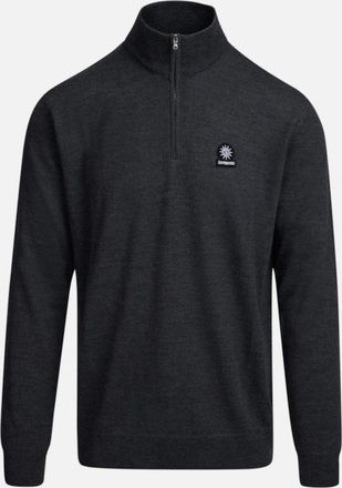 Sandbanks Mens Sandbanks Merino Wool Quarter Zip Anthracite - Black - Size: 44