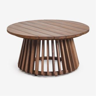 Sklum Mesa De Centro Para Jard&iacute;n Redonda &Oslash;80 Cm En Madera De Acacia Mura Sklum