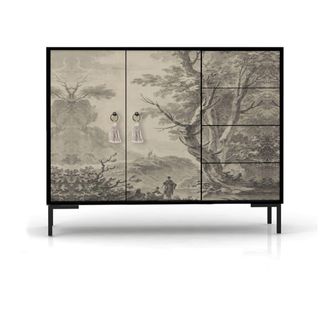 Really Nice Things Aparador bajo 2 puertas 4 cajones mdf estampado