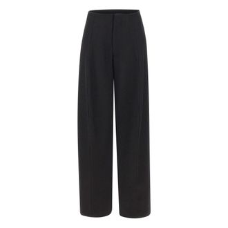 Victoria Beckham Eugenie Trouser - female - Victoria Beckham - Wide Trousers - Black - 2XS - Trousers