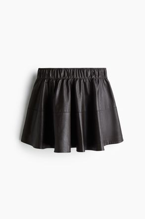 H&M Ausgestellter Jupe mit Coating - Dunkelbraun