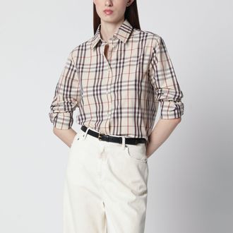 Burberry Camicia beige motivo Check