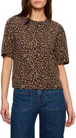 Sanctuary Perfect Tipped Short Sleeve Sweater in Le Cat Brown at Nordstrom, Size X-Large