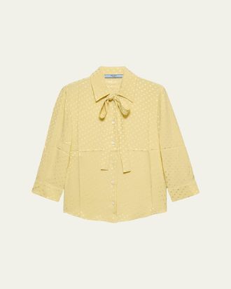 Prada Polka-Dot Silk Satin Shirt