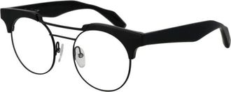 Yohji Yamamoto Accessoires, Dames, Zwart, ONE Size, Zwarte ronde optische monturen met demo lenzen