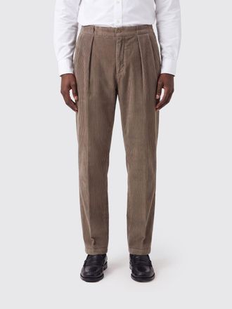 BRIGLIA 1949 Slim Fit Pleated Corduroy Chino Trousers