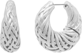 Dean Davidson Cinta Woven Hoop Earrings in Silver at Nordstrom