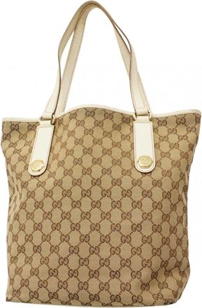 Gucci Brown Canvas Tote Bag (Pre-Owned)