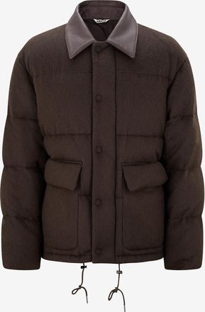 Auralee Kurze Daunenjacke aus Kamelhaar-Flanell