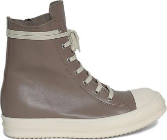 Rick Owens Leren high-top sneakers met ritssluiting - Bruin