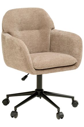 MID.YOU Mid.you Drehstuhl, Braun, Metall, Kunststoff, Textil, Drehkreuz, 55x85-95x60 cm, inklusive Armlehnen, B&uuml;rom&ouml;bel, B&uuml;rost&uuml;hle, Drehst&uuml;hle