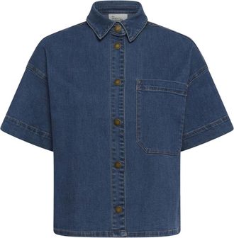 MY ESSENTIAL WARDROBE MWLinn 115 Boxy Shirt - Dames - Spijkeroverhemden - Blauw - L - Katoen - Overhemden