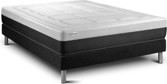 VITALIT Somier Negro + Colch&oacute;n Con Muelles Y Viscoel&aacute;stica 140 X 200