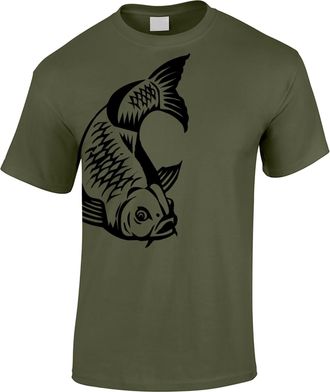Bang Tidy Clothing Koi Carp Fishing Gifts T-Shirts for Men - Koi Carp Cotton T Shirt - Fisherman Clothing Accessories Presents - Fishing Neck Tshirts for Men Dad Fathers