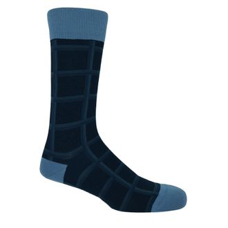 Peper Harow Check Mens Socks - Navy