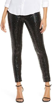 Commando High Waist Sequin Leggings in Black at Nordstrom, Size X-Large