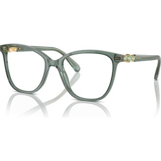 Swarovski 52mm Square optical glasses in Green at Nordstrom