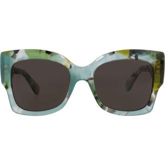 Chlo&eacute; 55mm Square Sunglasses in Green Green Grey at Nordstrom Rack