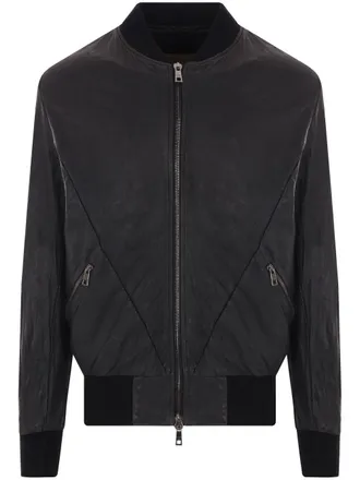 Giorgio Brato zip-up leather jacket - men - Cotton/Lambskin - 52 - Black