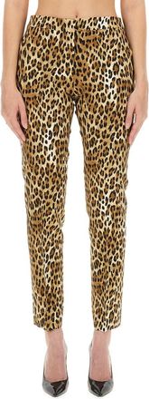 Moschino Animal Pattern Viscose Trousers - Multicolor