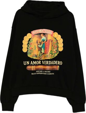 Melt Hoodie met print - Zwart