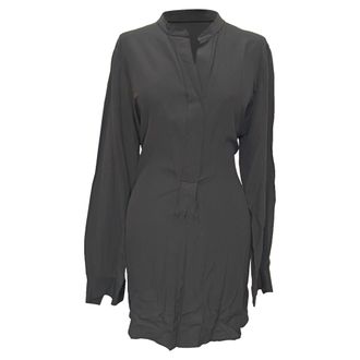 Joseph Mini Shirt Dress in Black Silk
