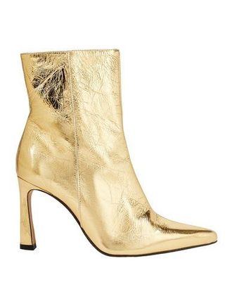 8 by YOOX METALLIC LEATHER POINTY-TOE ANKLE BOOT