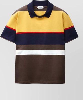 Versace cotton jersey polo shirt color block