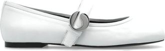Coperni Schoenen, Dames, Wit, 37 EU, Leer, Ballerina Flat met Riem