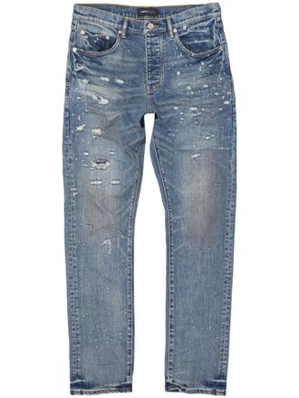 Purple Jeans dritti P005 Vintage Laser - Blu