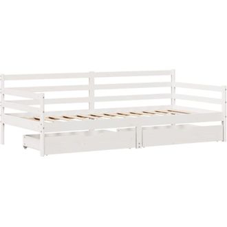vidaXL Sof&aacute; Cama Con Cajones Madera Maciza De Pino 90x200 Cm Vidaxl