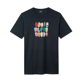 Paul Smith Cycling Caps T-Shirt - male - Paul Smith - T-Shirts - Blue - 3XL - Tops