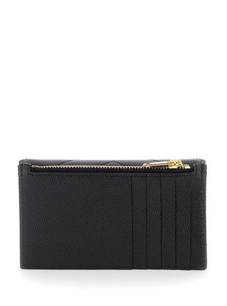 Saint Laurent Womens Card Holder Cassandre Crocodile-Embossed Black Calf Leather Accessory