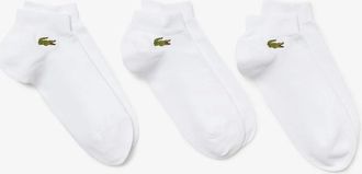 Lacoste Mens Lacoste Mens Pack of 3 Pairs of Low Sport Trainer Socks - White/White/White - Size: 9/9.5/11.5/11/10.5/10/12