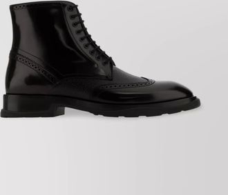 Alexander McQueen leather lace-up ankle boots